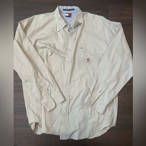 Tommy Hilfiger Men's Tan Button Down Shirt